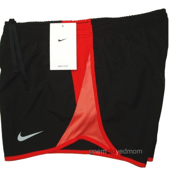 Nike Athletic Shorts Active Sports Wear Womens Brief Lined Running Workout B Red - Picture 1 of 6
